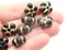 10 14mm Black and Gold 5 Petal Flower Plastic Flat Coin Beads